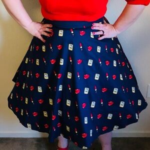 Size 20, Lipstick print/Full Circle skirt
